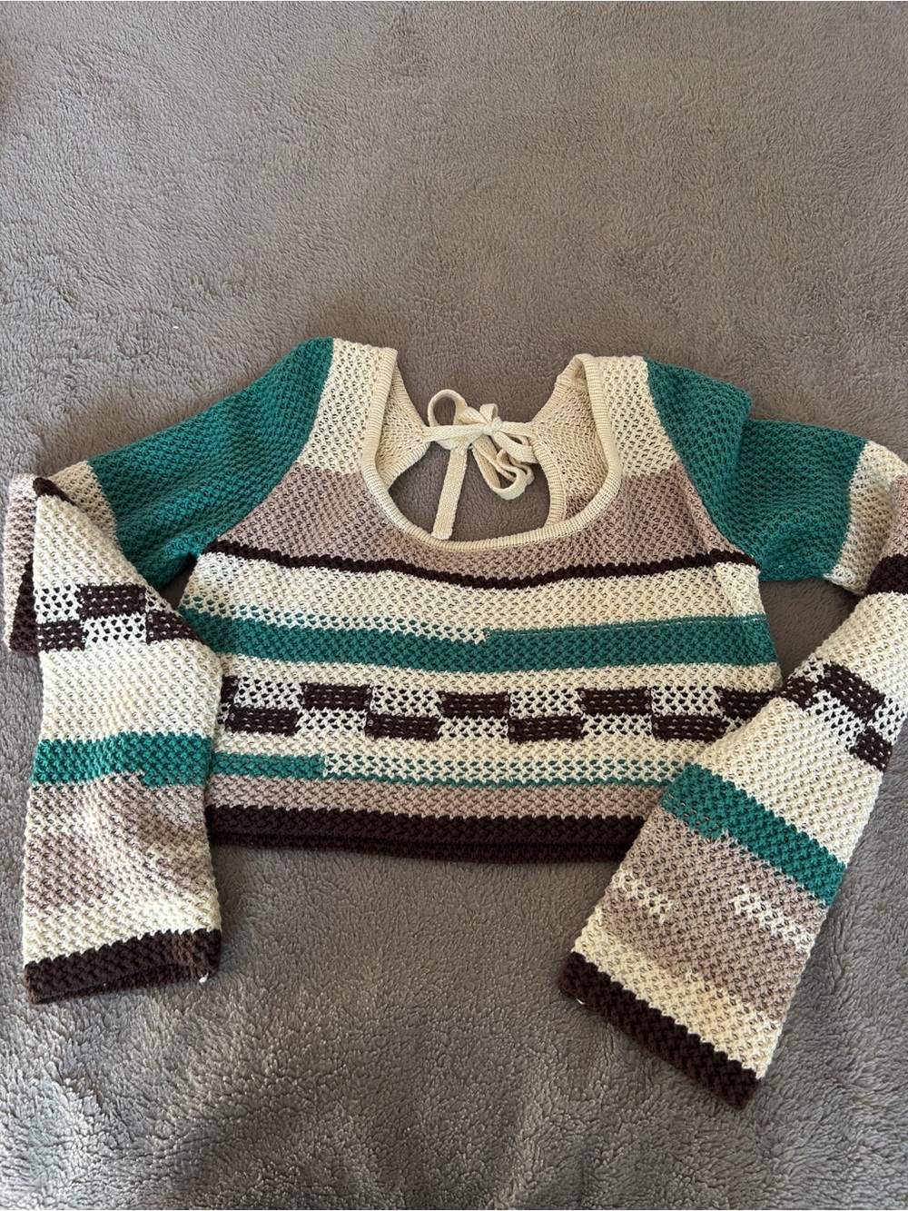 Grey Bandit Knit Crochet Sweater